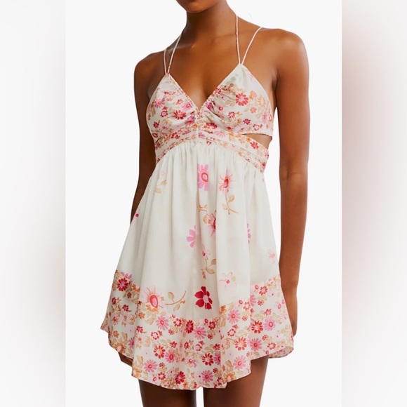 Free People Dresses & Skirts - Free People Oasis Placed Floral Mini Slipdress Size Large